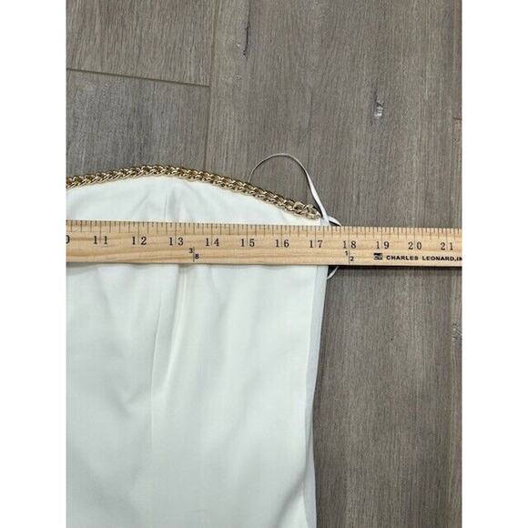 NWOT Generation Love Tube Top Back Zip Gold Chain Hem Built In Bra White XL FLAW - Picture 2 of 8